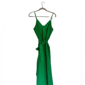 Flying Tomato Green Open-Back Wide-Leg Jumpsuit Size Medium